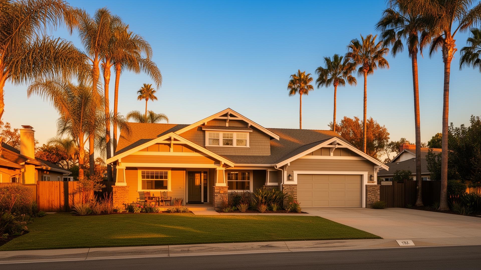 Southern California home at golden hour